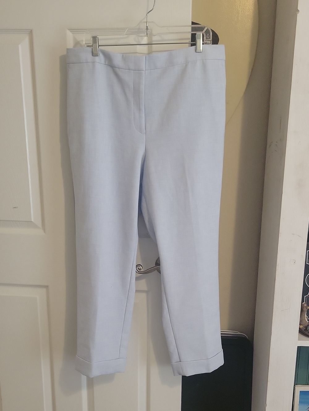 Ann Taylor Sz16 Curvy Fit Tailored Women's Pants in Light Blue w/Front Pockets